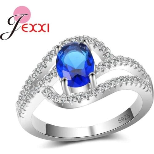 Elegance Spiral Styles 925 Sterling Silver Rings Paved High Quality 4 Colors Clear CZ Stones Women Femme Wedding Jewelry