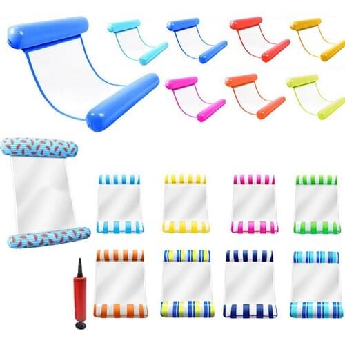 1pc Outdoor Foldable Water Hammock Swimming Pool Inflatable Air Mattress for Swimming Beach Lounger Floating Sleeping Bed Chair