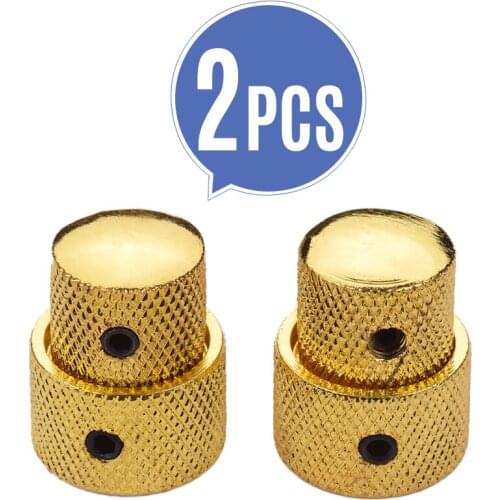 2 Sets Dual Concentric Stacked Control Knobs for Electric Bass Guitars Accessories Silver/ Black/ Gold Colors for Optional