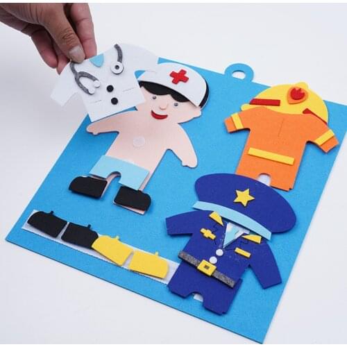 30*30cm Kid Early Learning Sets Montessori Felt Teaching Toys Educational Occupation Cognition Baby Busy Board Finger Train