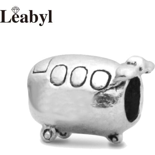 4 Pcs/Lot Big Hole Plane Style Charms for Bracelet Jewelry Making Fashion Women Children Jewery Accessories