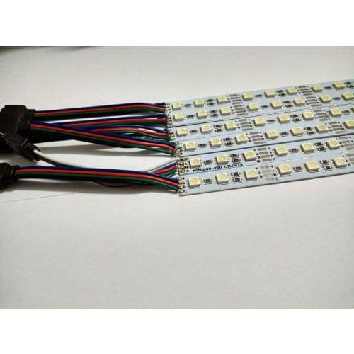50pcs/lot RGB SMD5050 LED Bar lights strip 100CM DC12V 72leds RGB LED Hard LED Bar light LED Hard Strip free shipping