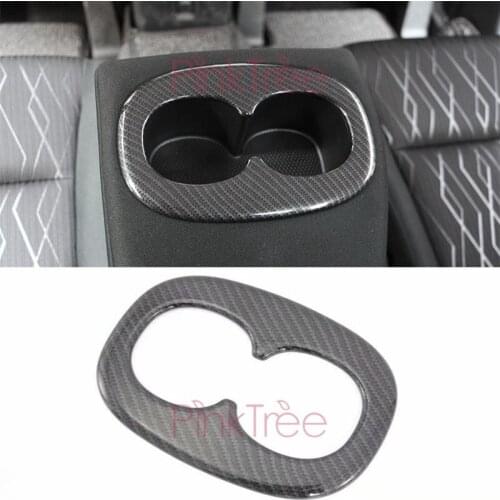 Accessories For Mitsubishi Outlander 2019 Carbon Fiber Color Rear Cup Holder Cover Seat Water Decorate Car Styling