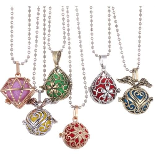 Aromatherapy Jewelry Perfume Aroma Diffuser Necklace Owl Box Cage Ball Locket Necklaces Essential Oil Diffuser Pendant Necklace