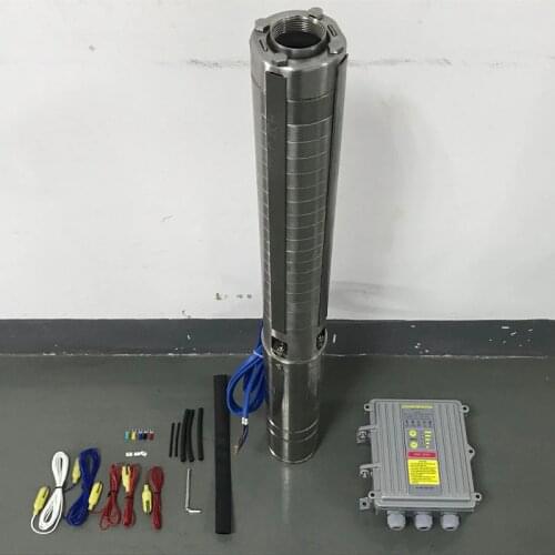 Free Shipping Solar Borehole Water Pump For Max.Flow 7500L/H With Stainless Steel Impeller 4SSC7.5/80-D110/1300