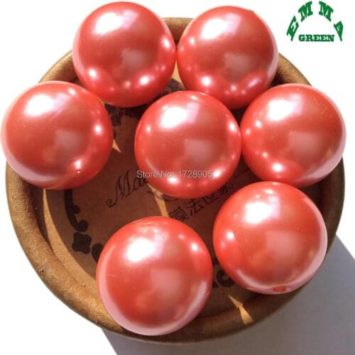 Bead Pearl Beads Chunky Round Loose Imitation Pearls Bubblegum Beads perles de for le bijou de pe Coral pink A21 6mm to 30mm