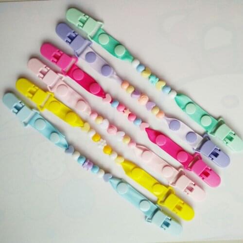 Baby Anti-lost Soother Clip Infant Handkerchief Napkin Bib Towel Chain Adjustable Portable Retaining Bib Clip Holder for Newborn