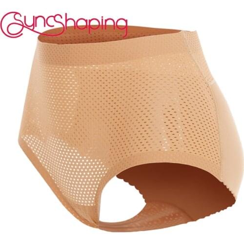 Body Shaping Underwear Mid-Waist Belly-Sculpting Fake Butt-Lifting Pants Seamless Womens Beautiful Buttocks Briefs Buttocks