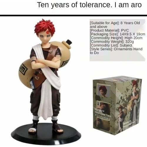 Anime Naruto GK Shadow Sand Ninja Gaara Ten Years Hundred Ninja Big Gourd Modeling Standing Action Figure Toys Children Gifts