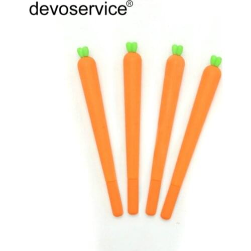 2Pcs/Lot Carrot Gel Pen 0.5mm Black Ink Pens Vegetable Type For Kids Gift Stationery Office Accessories School Supplies
