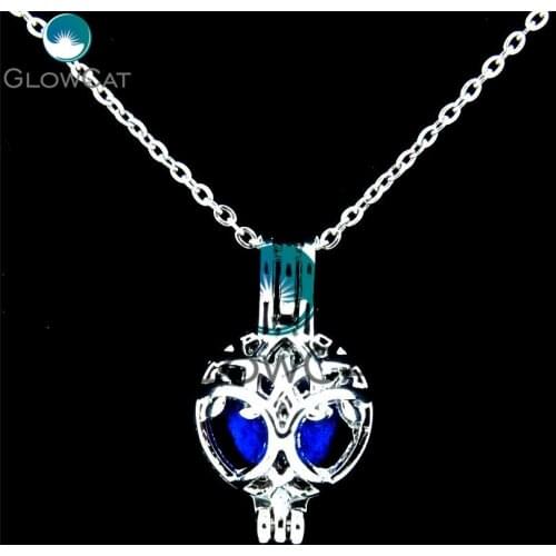 GLOWCAT K444 Round Life Tree Beads Cage Perfume Aromatherapy Oyster Pearl Cage Locket Necklace Women Girls Mothers Day Gift