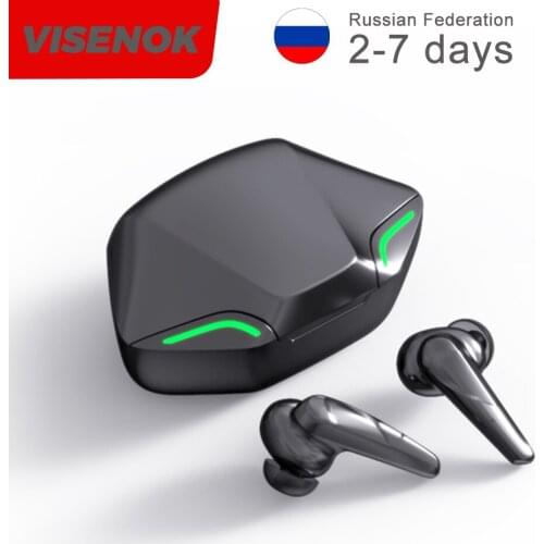 VISENOK Gaming Earbuds 65ms Low Latency TWS Bluetooth Earphone with Mic Bass Audio Sound Positioning Wireless Headset