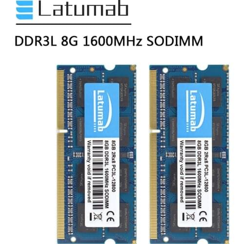 Latumab RAM DDR3L 8GB 16GB 32GB 1600MHz Laptop Memory PC3L-12800 SODIMM Memory 1.35V Notebook Memory Memoria DDR3 RAM Module