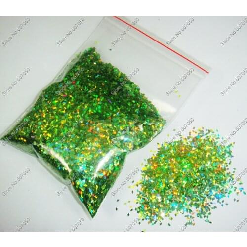 50gram 1MM Laser Light Green Holographic Diamond Glitter Paillette Spangles Shape for Nail Art Decoration Glitter Crafts