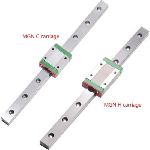 Free shipping 2set cnc parts MGN15 100 200 400 500 800mm miniature linear rail slide 1pc MGN15 linear guide+1pcMGN15 carriage