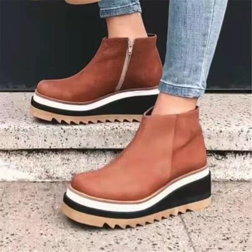 LINLING Women's Wedge Ankle Boots