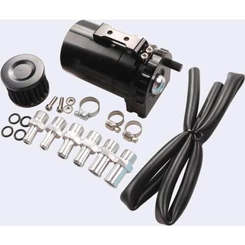 300ml Oil Tank With Filter Waste Gas Recovery Pot Baffled Universal Aluminum Oil Catch Can Reservoir Tank Air Filter Kit