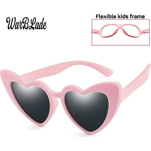 WarBLade Fashion Children Kids Polarized Sunglasses Heart Shaped Boys Girls Sun Glasses Baby Flexible Safety Frame UV400 Eyewear