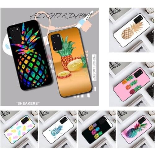 PENGHUWAN Fruit Pineapple Black TPU Soft Phone Case Cover for Samsung S20 plus Ultra S6 S7 edge S8 S9 plus S10 5G