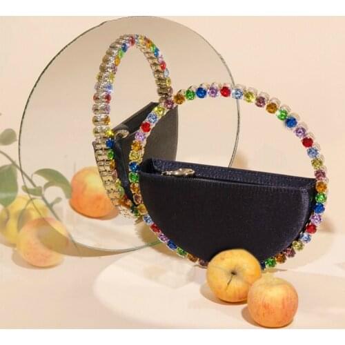 2020 new womens bag PU Circular Diamonds Fashion Solid ladies hand bags evening clutch bags luxury bags sublimation blanks