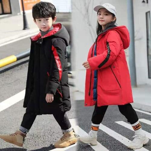 New Warm Parkas With Hooded Age For 3-14 Year Children Jackets Kids Coat Winter Girl Boy Kids Outwear Jacket Clothes 3 Colors