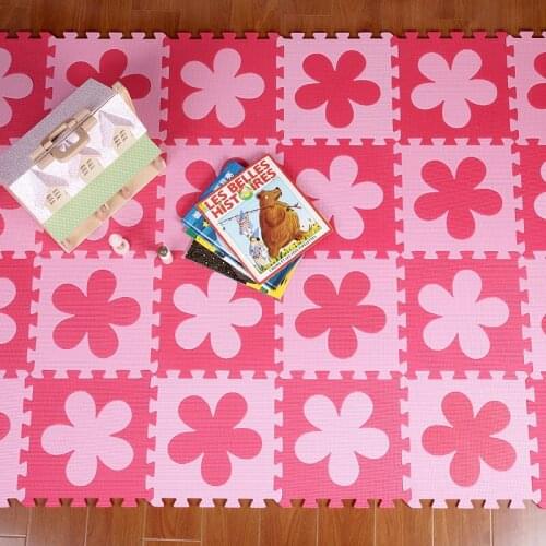 JCC Flower Style EVA Foam Puzzle Play Mat /kids Rugs carpet Interlocking Exercise Floor for children Tiles 30*30*1cm