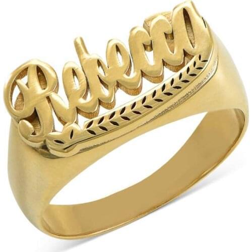 Gold Plated Personalized Customized Name Ring Hip Hop Gothic Name Ring Women Gift