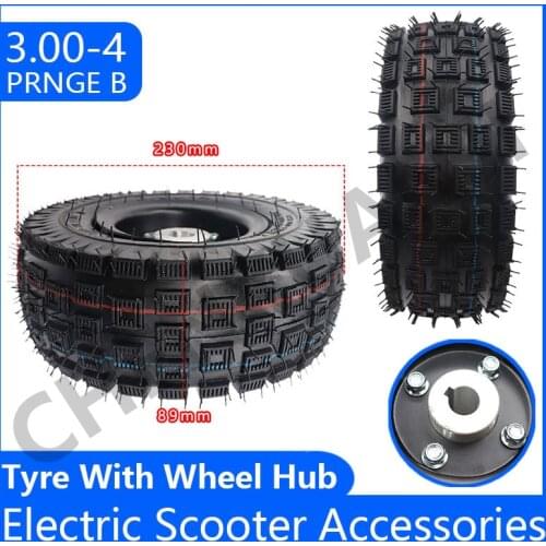 PRNGE 3.00-4/4.10-4 Electric Scooter Road Tire 3.00-4 Tire 10 Inch Electric Scooter Road Tire 4 Inch Alloy Rims Hub