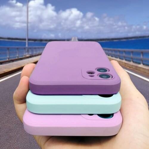 Luxury Original Square Liquid Silicone Phone Case For iPhone 12 11 Pro Max Mini XS X XR 6 6S 7 8 Plus SE 2020 12Pro Thin Soft