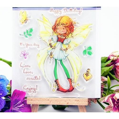 10*10CM Hot sale Butterfly Elf stamp Clear Stamps / Silicone Seals Roller Stamp for DIY scrapbooking photo album/Card Making