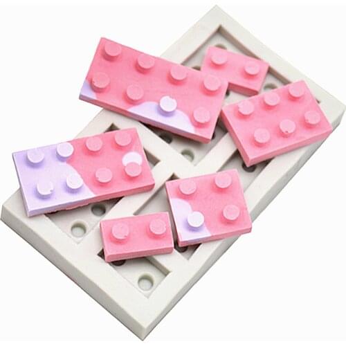 3D Building Blocks Silicone Mold for Baking DIY Chocolate Candy Pastry Decoration Fondant Mould Kitchenware Baking Tools M783