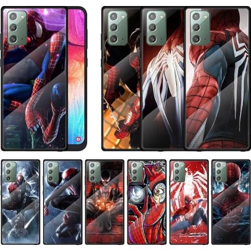 Marvel Spider-Man Super Hero For Samsung Note 20 10 9 8 Ultra Lite Plus A70 A50 A40 A30 A20 A10 Tempered Glass Phone Case