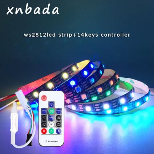 WS2812B LED Strip ith 14 Keys RF Wireless Remote Controller Kit Individually Addressable Smart RGB Led Strip Waterproof