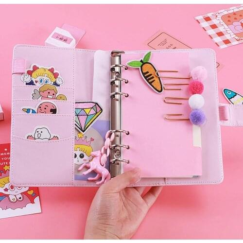 Hard Cover Cute Ring Binder Mini Notepad Cartoon Portable Hand Account School Kawaii Planner Memo Pad 2019 2020 Agendas Notebook