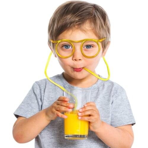 Funny Glasses Straw Reusable Plastic Drinking Straw Birthday Christmas Party Bar Accessories Kids Gift for Xmas