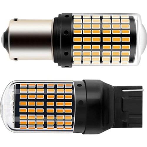 1x 1156 LED Bulb No Hyperflash CANBUS White Red Amber BA15S BAU15S 144smd Turn Signal Light Led Reverse Light Bulb Parking Light
