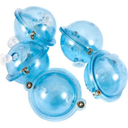 5pcs Fishing Float ABS Plastic Balls Water Ball Bubble Floats Clear Round Fishing Bobber Buoy Airlock Strike Indicators Blue
