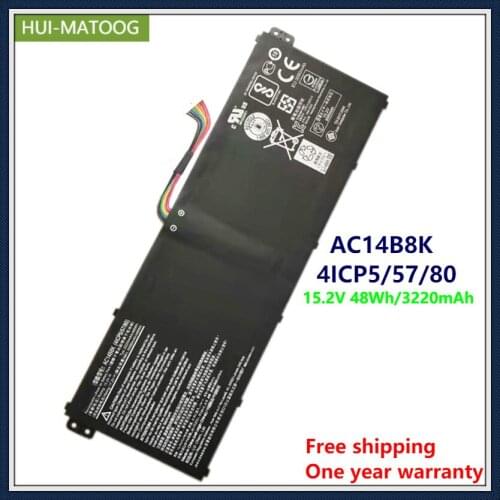 Laptop Battery AC14B8K 4ICP5/57/80 for Acer Aspire V3 V3-371 V3-371-30FA V3-371-52PY series 15.2V 3220mAh