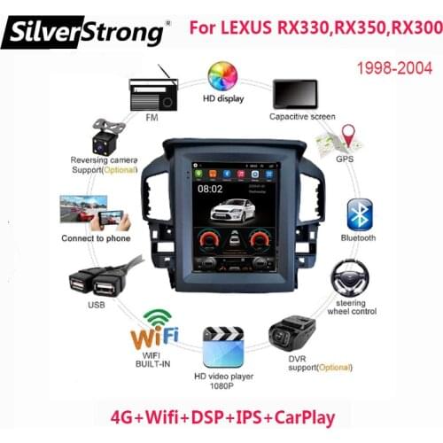 Tesla Style Android 2 Din Car Radio multimedia video player For Lexus RX300 RX330 RX350 1998-2004 Navigation GPS Audio 2din