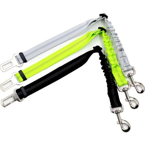 Car Dog Car Safety Belt Adjustable Puppy Pet Car Elastic Reflective Seat Belts Lead Pet Dog Safety Leads