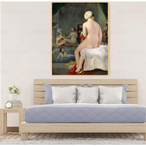 Citon Ingres《The Little Bather in the Harem》Canvas Oil Painting World Famous Artwork Picture Modern Wall Decor Home Decoration