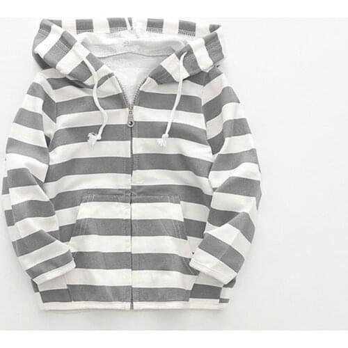 Kids Hooded Jacket 2020 Spring/Summer Toddler Clothes Children Striped Outerwear Coat For Baby Boys Girls 3-7 Years Sweatshir
