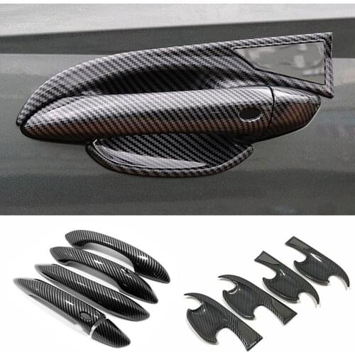 For Hyundai Tucson 2021 2022 ABS Carbon Exterior Handle Frame Trim Car Door Handle Bowl Styling cover Decoration Accessories