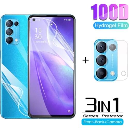 3in1 Hydrogel Film For Oppo Reno5 4G 5G phones front Back protect film For Oppo appo Ren o5 Reno 5 Camera Protector Not Glass