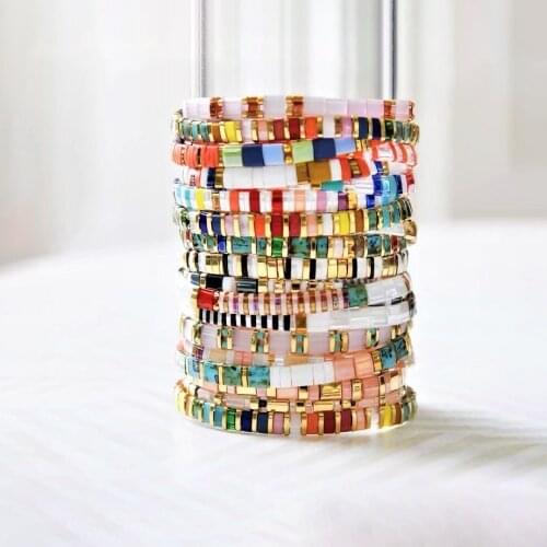 Go2boho Rainbow Bracelet Miyuki Tila Bracelets Women New 2020 Glass Beads Jewelry Boho Summer Beach Ladies Armband Gift