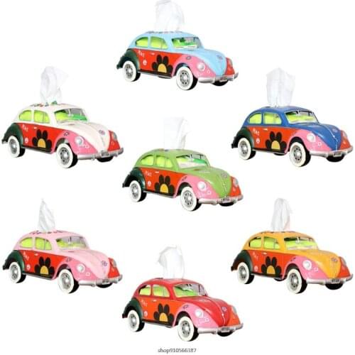 Tissue Box Wrought Iron Crafts Model Retro Bus Car Pumping Box Decoration for Home Office Desk School Bedroom Supplies wholesale