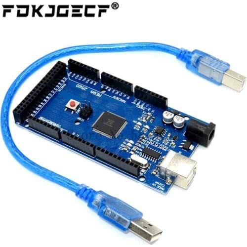 MEGA2560 MEGA 2560 R3 (ATmega2560-16AU CH340G) Pro mini MEGA2560 AVR USB board Development board MEGA2560 with Cable for arduino