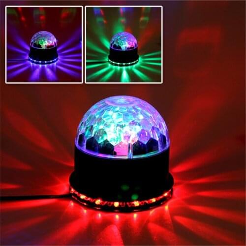 110V 220V Mini Colorful LED Crystal Magic Ball Stage Effect Lighting Lamp Bulb Party Disco Club Romantic DJ Light Show EU Plug