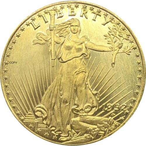 United States of America 20 Dollars Saint-Gaudens Double Eagle with Motto 1932 Brass Metal Copy Coin