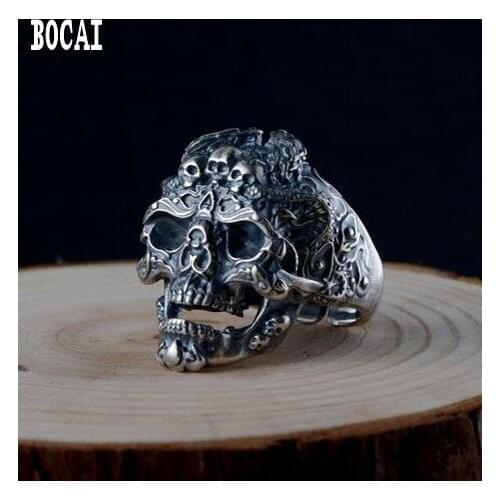 S925 Silver Mens Skull Ring Mans silver ring